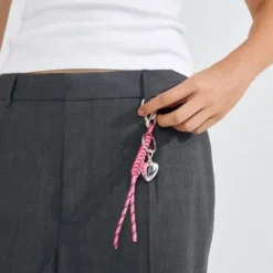 AERUN key hanger, pink/silver-plated