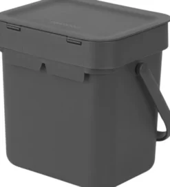 Affaldsspand m/låg sort. kon. 3 ltr