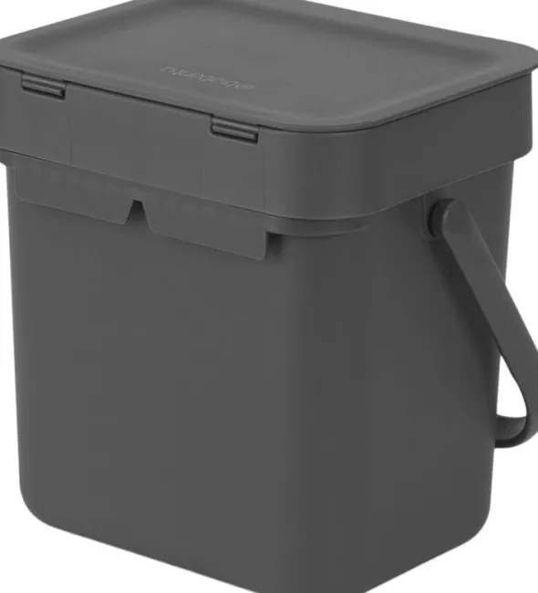 Affaldsspand m/låg sort. kon. 3 ltr