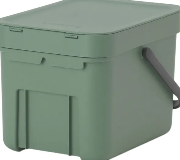 Affaldsspand m/låg sort.kon. 6 ltr.