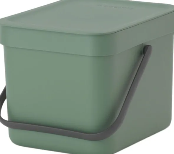 Affaldsspand m/låg sort.kon. 6 ltr.