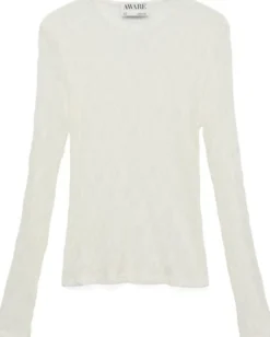 AWTESSY LS O-NECK LACE TOP NOOS