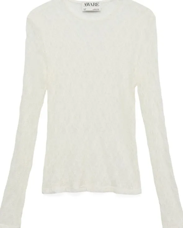 AWTESSY LS O-NECK LACE TOP NOOS