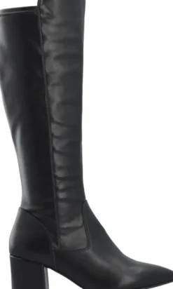 BIADEVIVED Stretch Knee High Boot Smooth Faux Leather