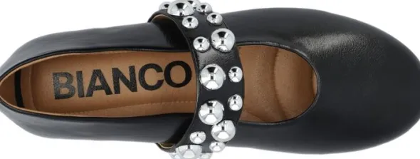 BIALUNA Studded Ballet Flat Faux Leather