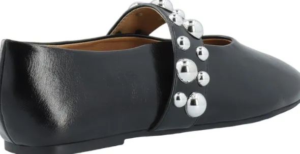 BIALUNA Studded Ballet Flat Faux Leather