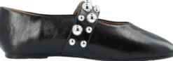 BIALUNA Studded Ballet Flat Faux Leather