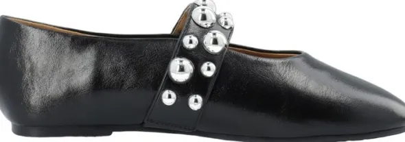 BIALUNA Studded Ballet Flat Faux Leather