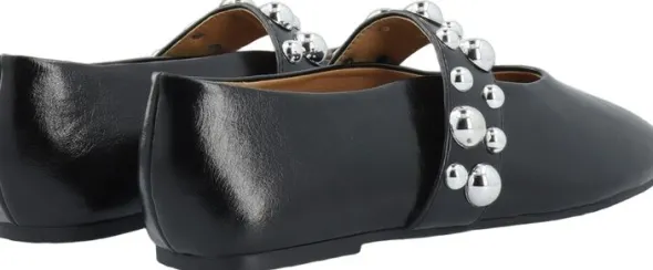BIALUNA Studded Ballet Flat Faux Leather