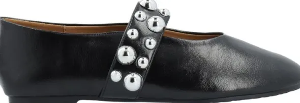BIALUNA Studded Ballet Flat Faux Leather