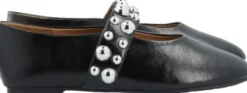 BIALUNA Studded Ballet Flat Faux Leather