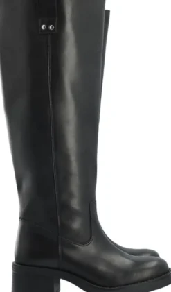 BIAMARY Knee High Pull On Boot Smooth Leather