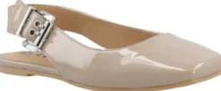 BIAROSE Karré Flat Buckle Slingback Faux Leather