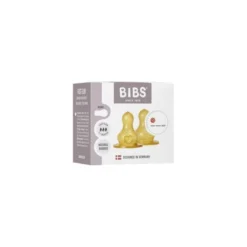 BIBS Baby Bottle Nipple Round Latex 2 pack Fast Flow
