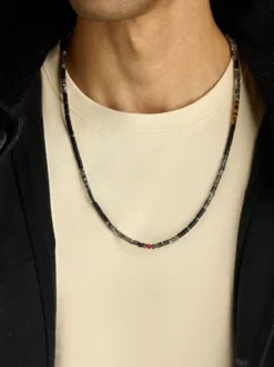 Black Onyx & Labradorite Heishi Necklace
