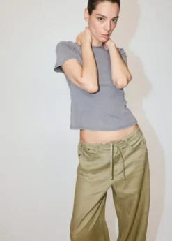 Bow linen trousers