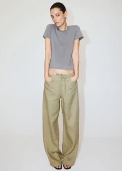 Bow linen trousers