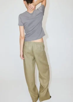 Bow linen trousers