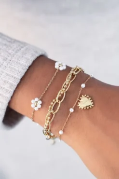 Bracelet mini pearl & heart