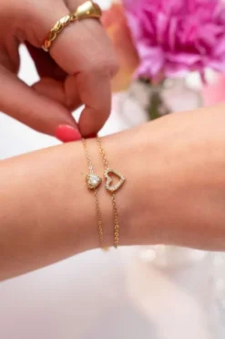 Bracelet rhinestone heart