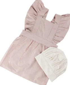 Brneforklde m/kokkehue, dusty pink/classic white
