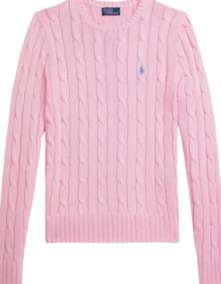 Cable-Knit Cotton Crewneck Sweater