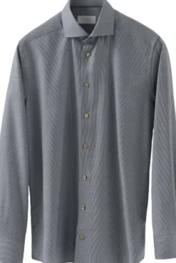 Contemporary Fit Brown Houndstoothmerino Wool Shirt