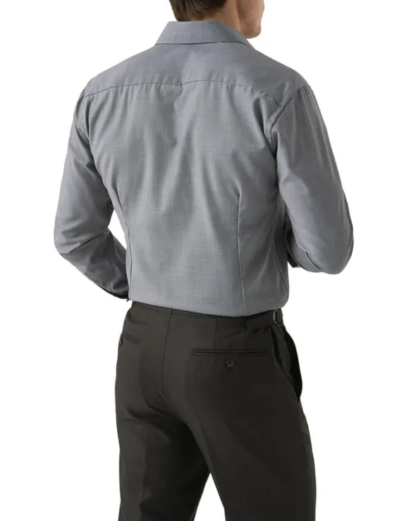 Contemporary Fit Brown Houndstoothmerino Wool Shirt