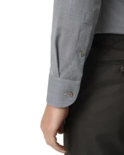 Contemporary Fit Brown Houndstoothmerino Wool Shirt