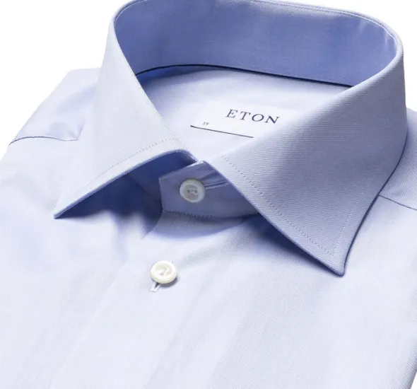 Contemporary Fit Light Blue Signature Twill Shirt - French cuff