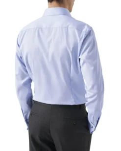 Contemporary Fit Light Blue Signature Twill Shirt - French cuff