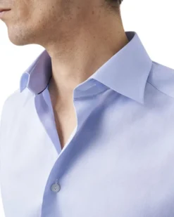 Contemporary Fit Light Blue Signature Twill Shirt - French cuff