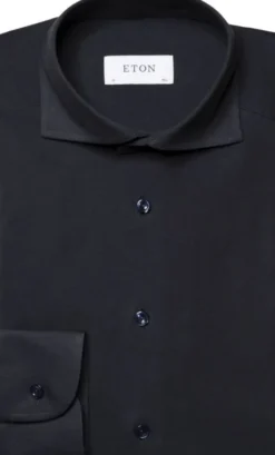 Contemporary Fit Navy Blue Solid Four-Flex Stretch Shirt