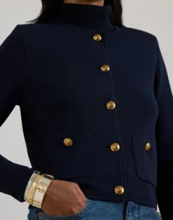 Cropped Crewneck Sweater Jacket