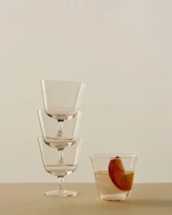 Curve Stem Glass-Set of 2-Small-Clear