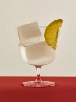 Curve Stem Glass-Set of 2-Small-Clear