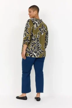Curvy WA-LINNEA 2 Bluse Oliven
