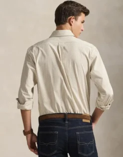 Custom Fit Striped Stretch Poplin Shirt