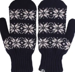 Danicebird Wool Mittens Dk Navy STAR