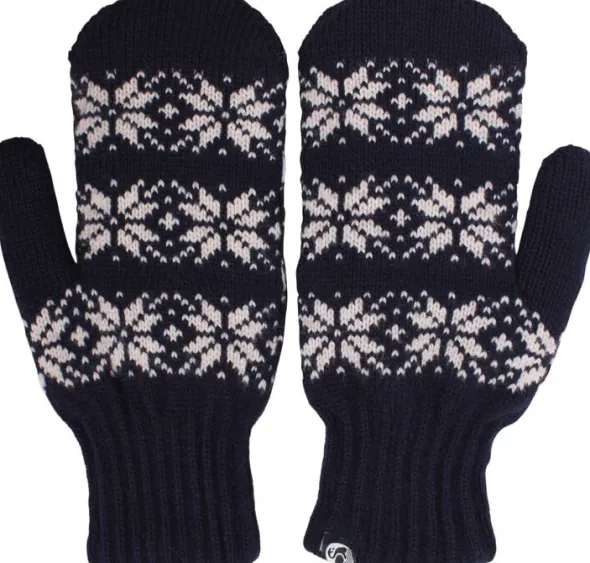 Danicebird Wool Mittens Dk Navy STAR
