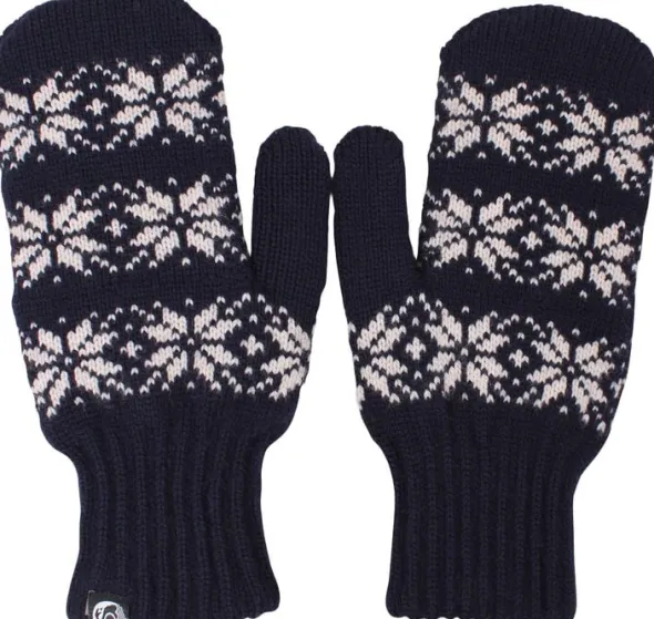 Danicebird Wool Mittens Dk Navy STAR