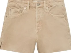 Denim shorts with frayed hem