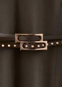 Double-belt A-line dress