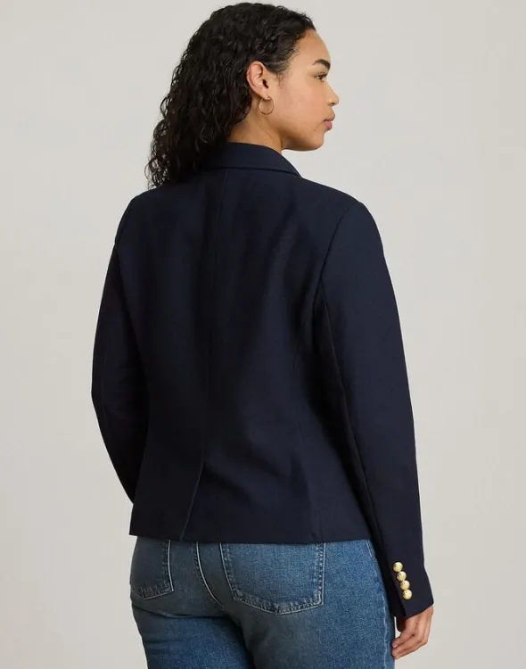 Double-Breasted Stretch Piqué Blazer