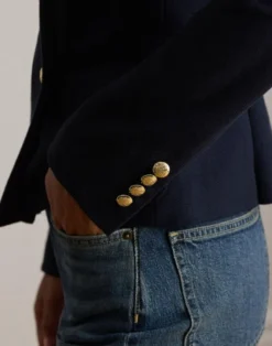 Double-Breasted Stretch Piqué Blazer