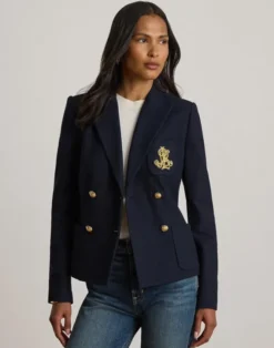 Double-Breasted Stretch Piqué Blazer