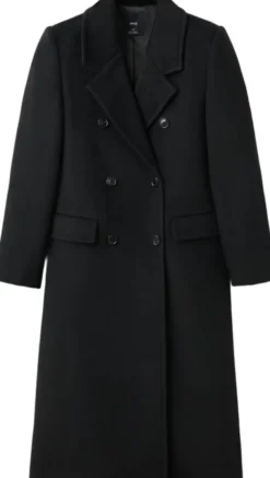 Double-breasted wool coat
