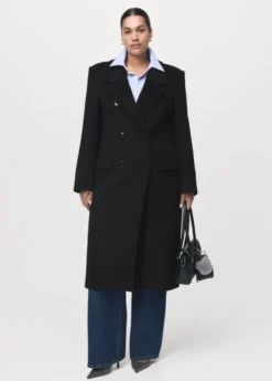 Double-breasted wool coat