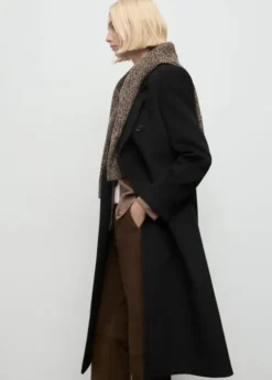 Double-breasted wool coat