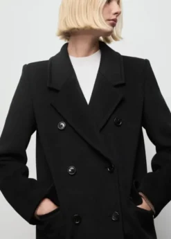 Double-breasted wool coat